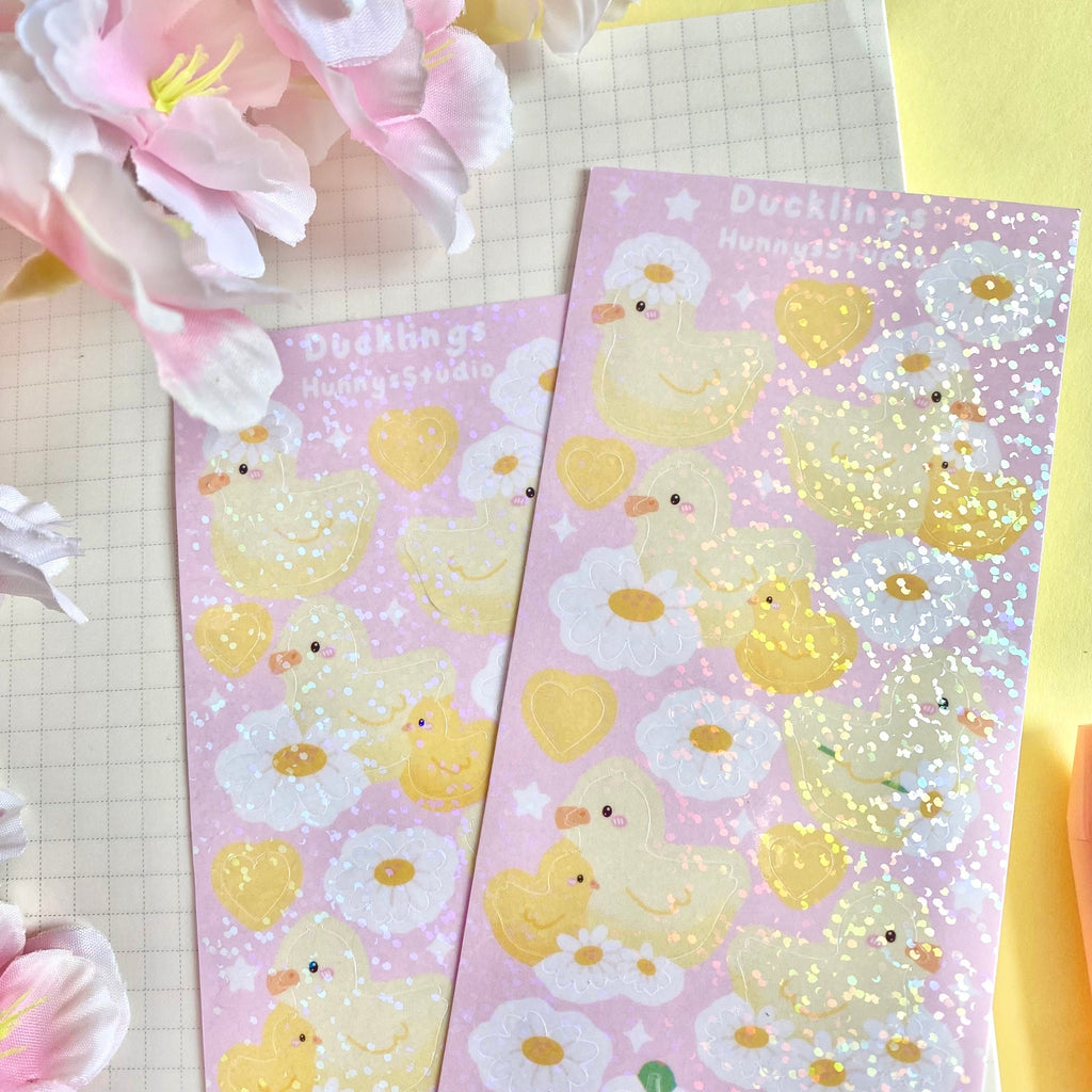 Ducklings holographic vinyl sticker sheet