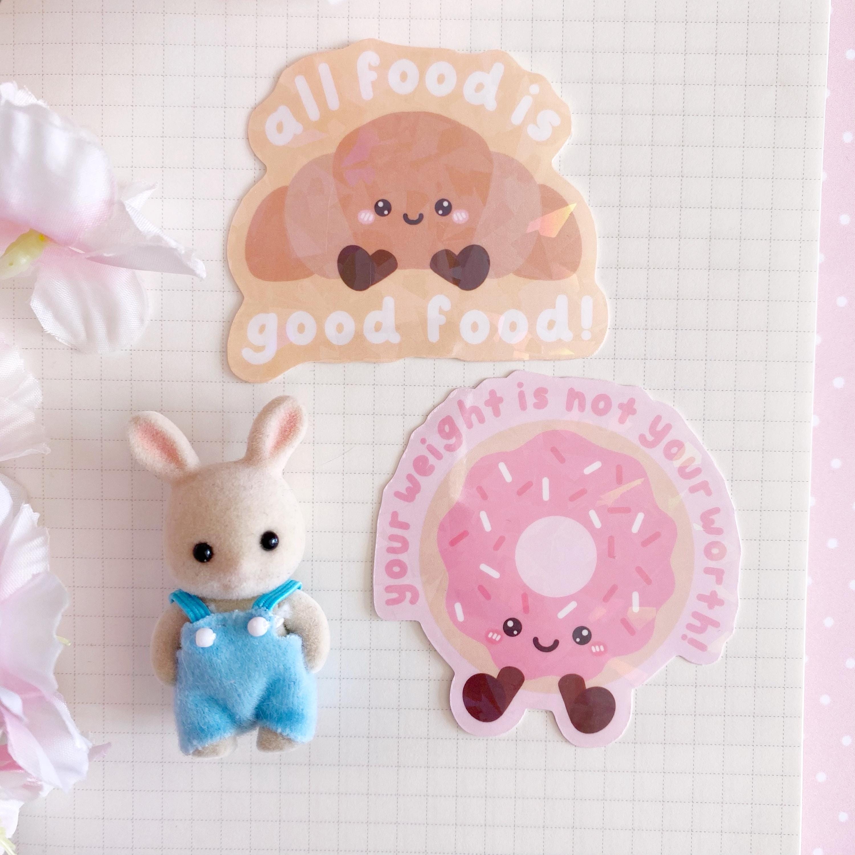 Croissant good food quote die cut vinyl holo sticker