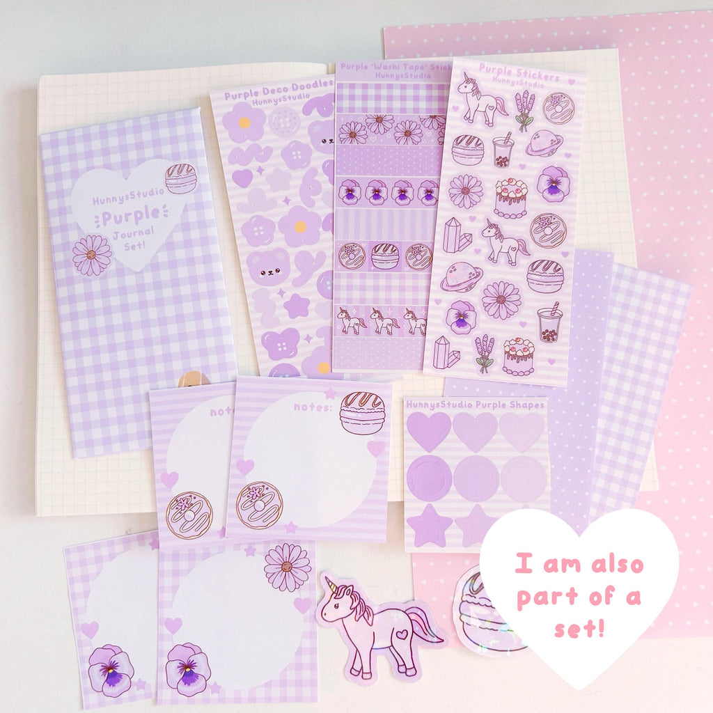 Purple stickers vinyl holographic sticker sheet