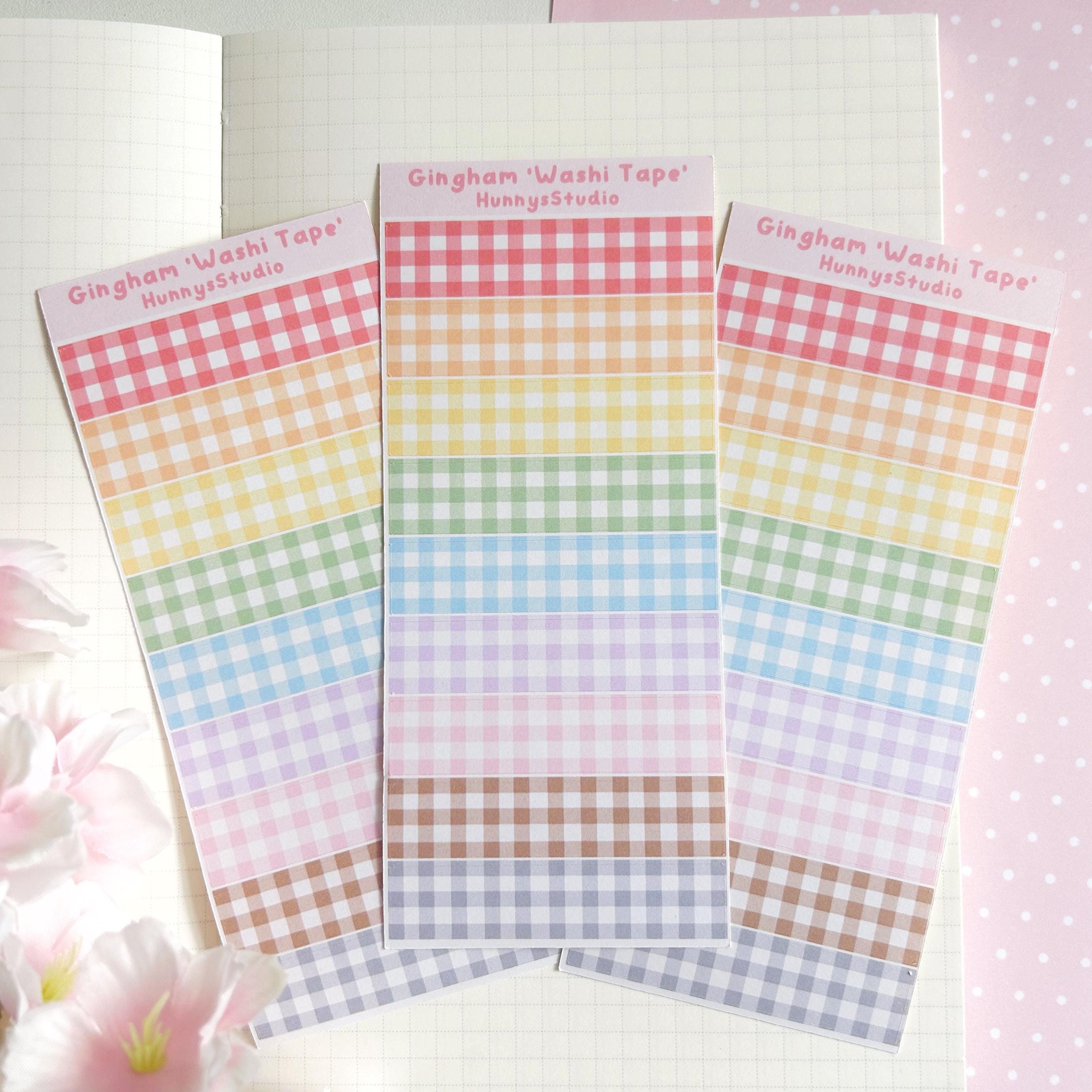 Gingham ‘washi tape’ matte sticker sheet