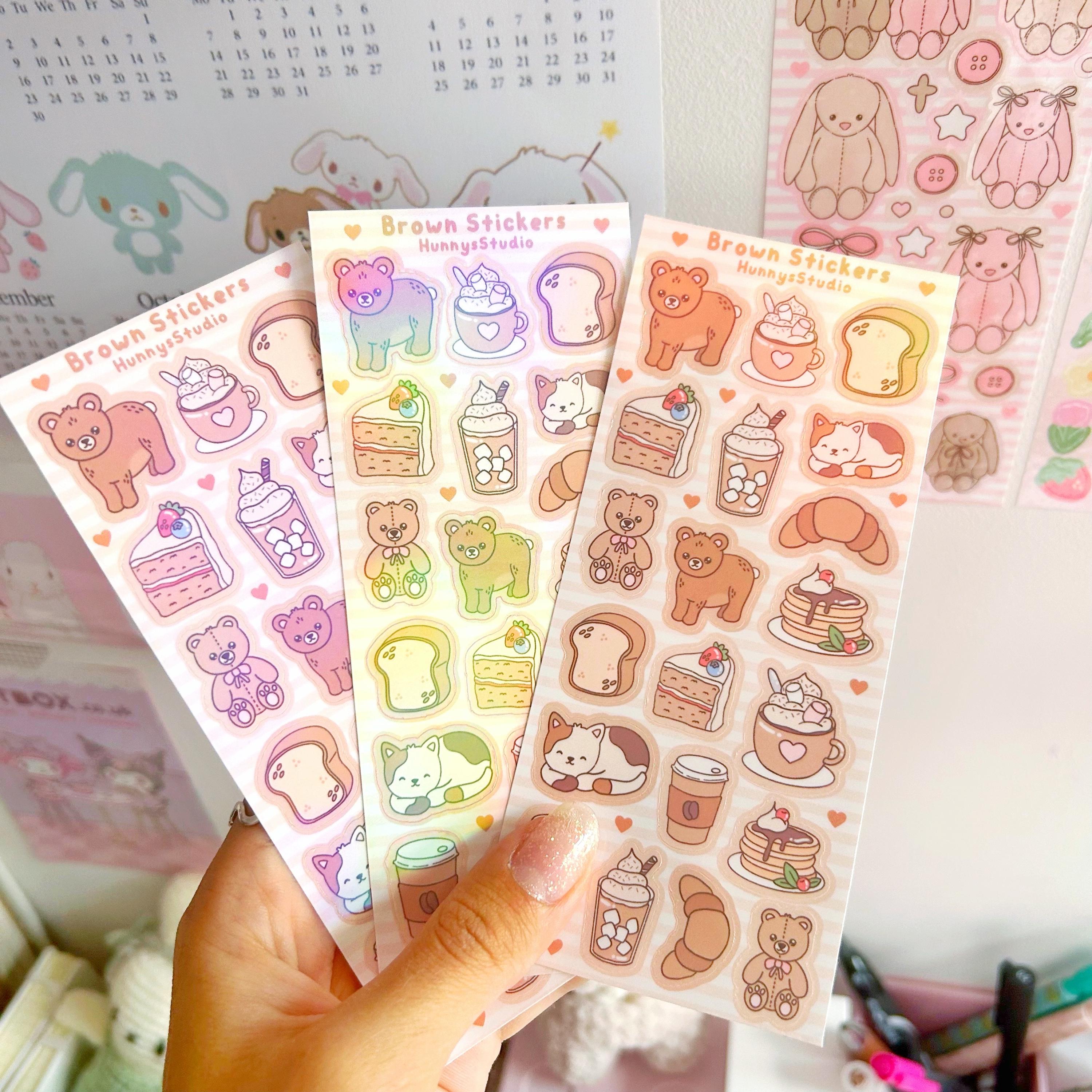 Brown stickers vinyl holographic sticker sheet