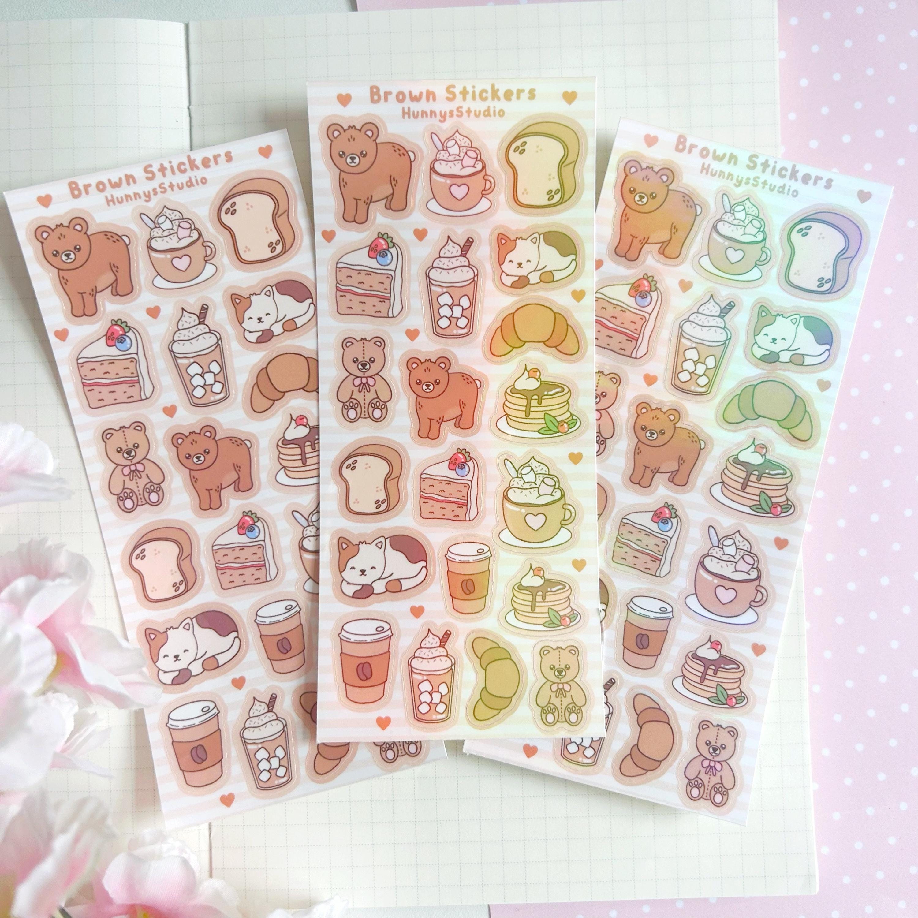 Brown stickers vinyl holographic sticker sheet