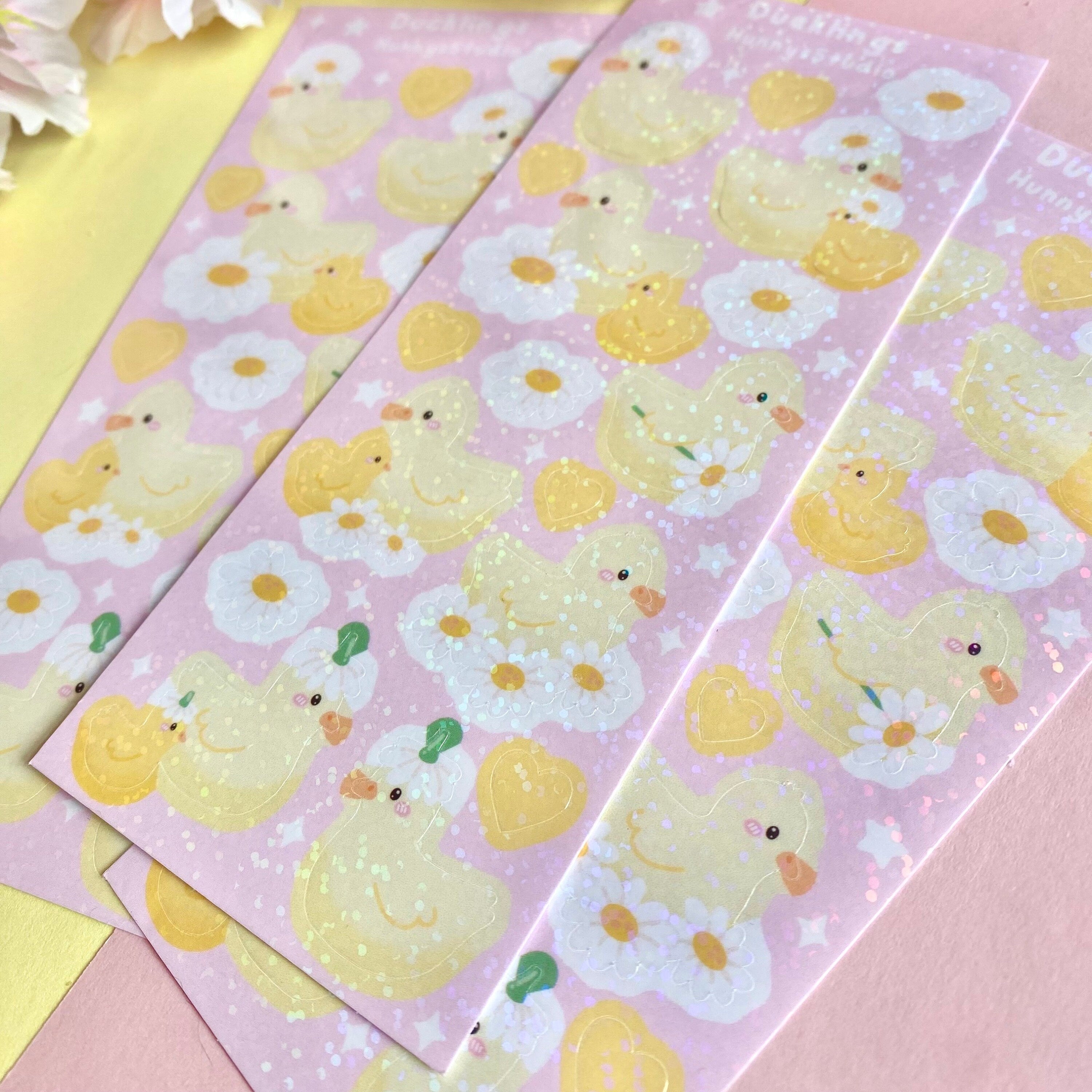 Ducklings holographic vinyl sticker sheet