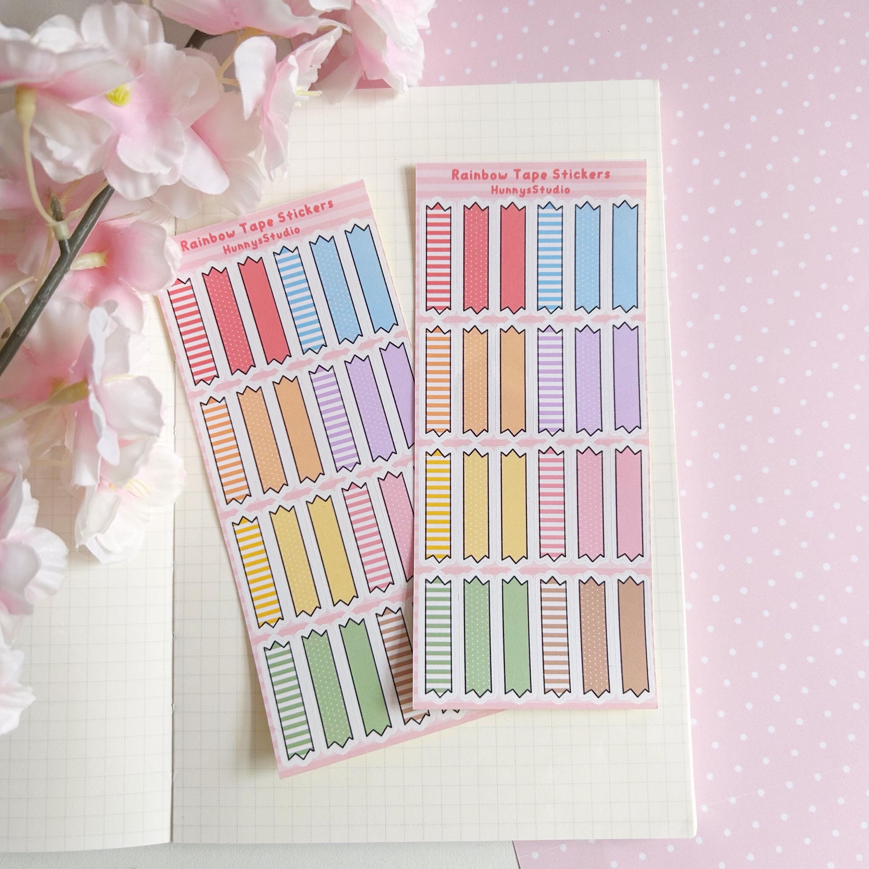 Rainbow tape stickers matte sticker sheet