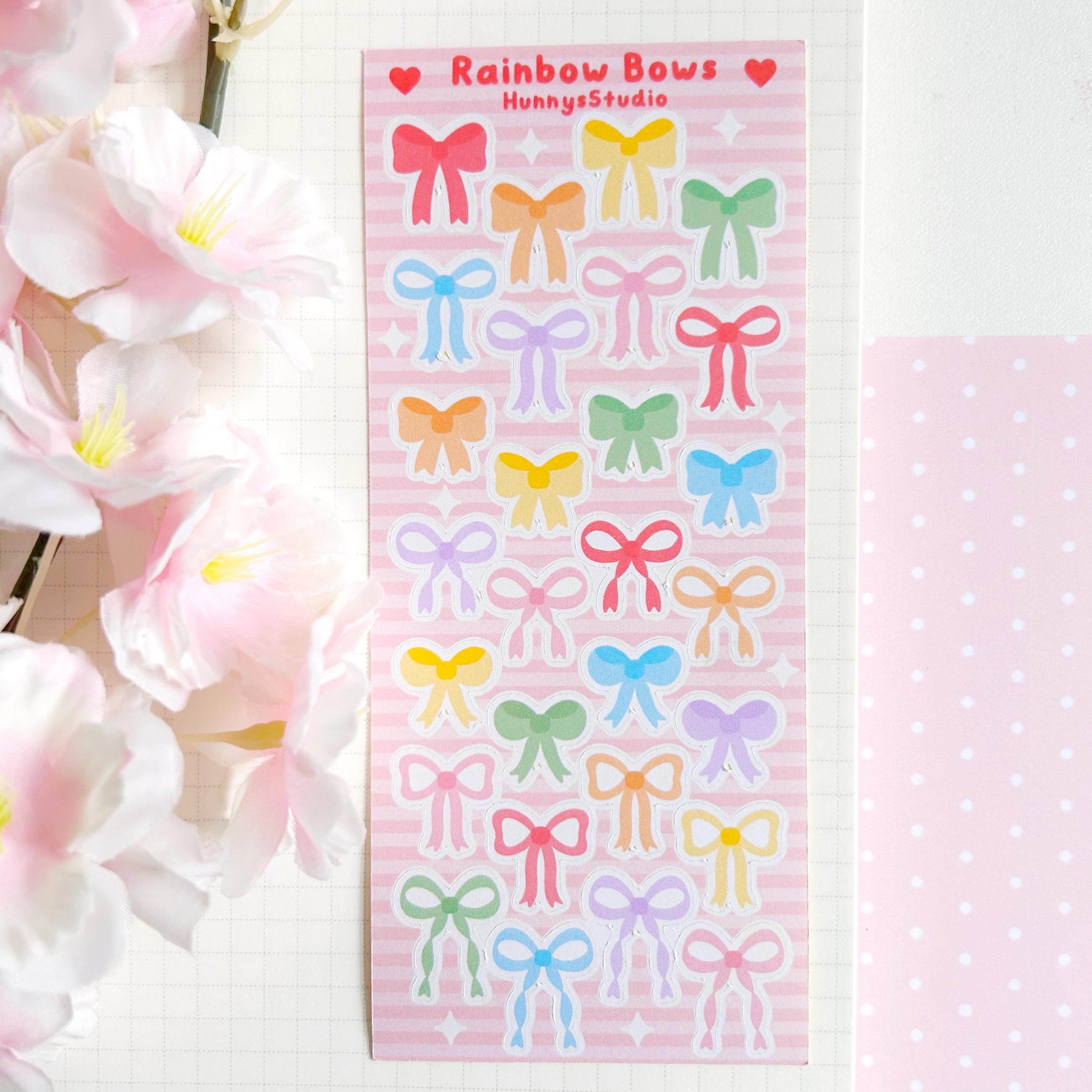 Rainbow bows matte sticker sheet