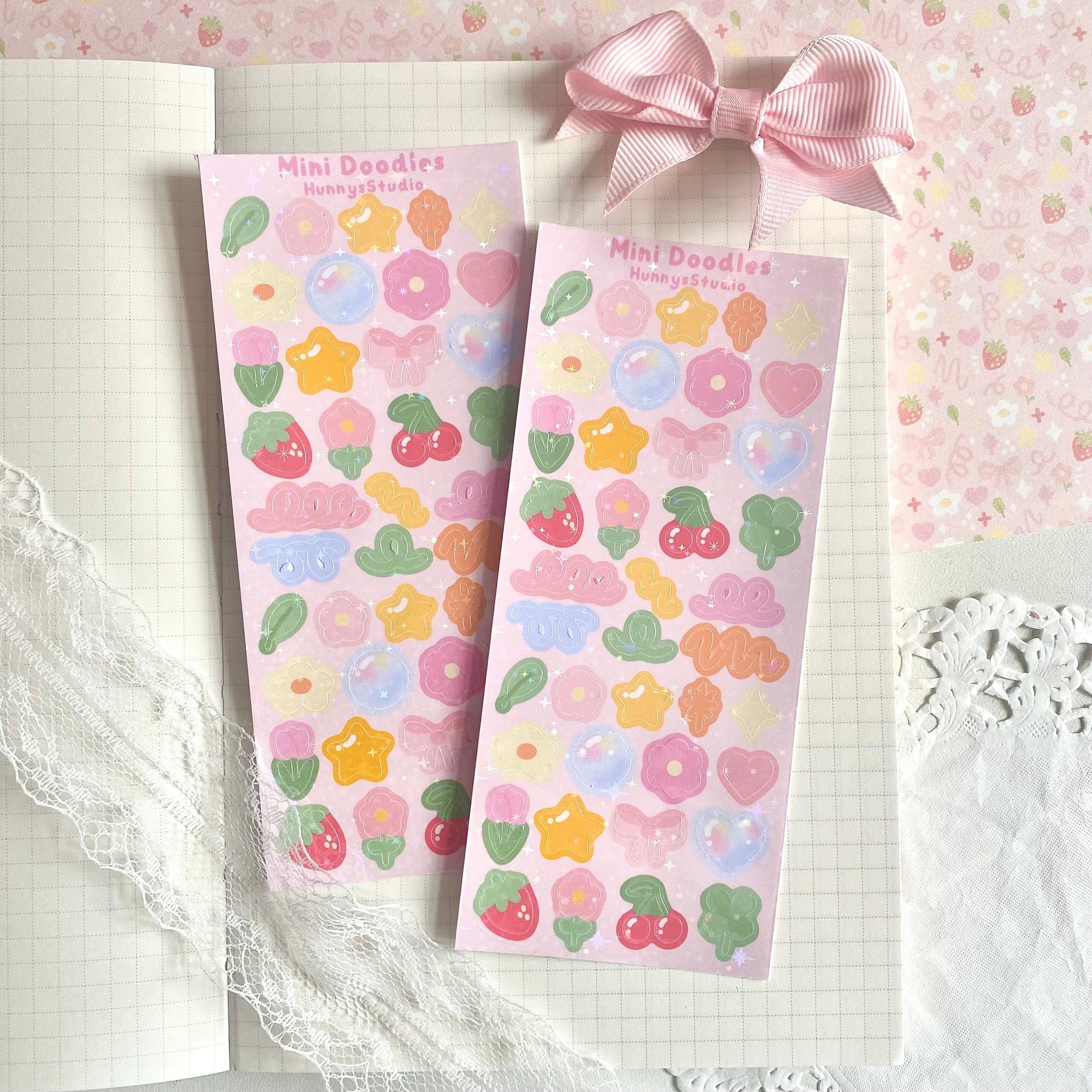 Mini doodle holographic vinyl sticker sheet