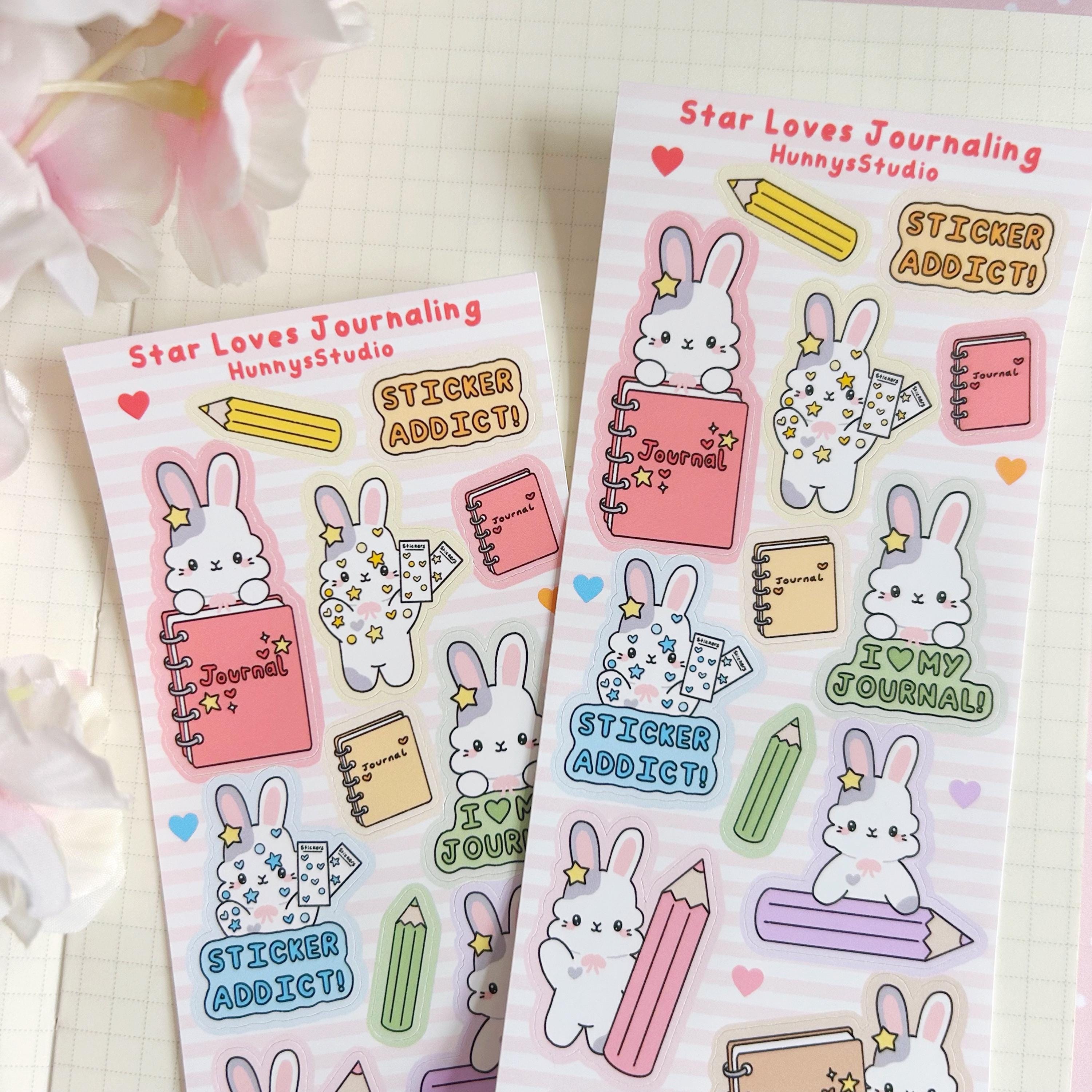 Star loves journaling matte vinyl sticker sheet