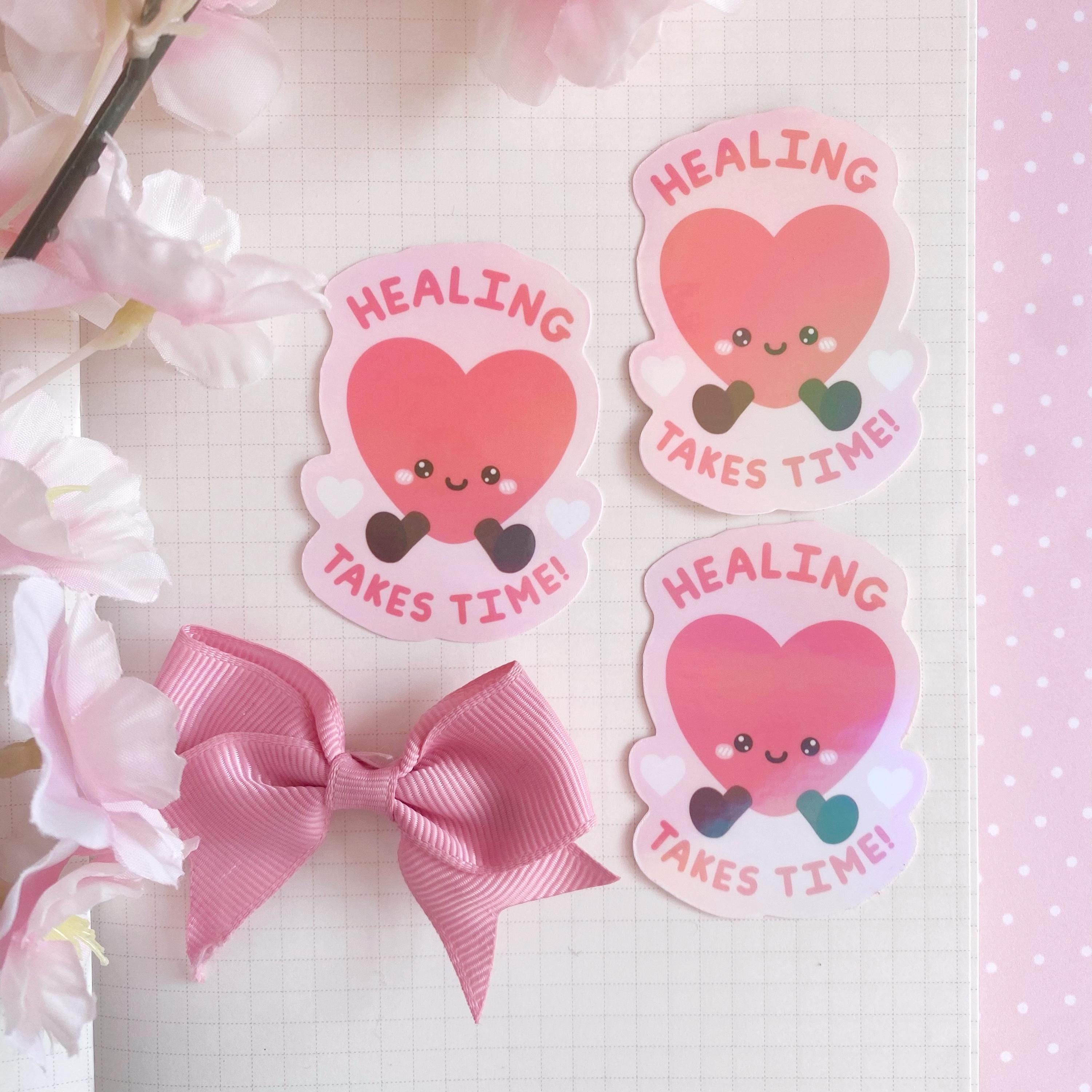 Healing heart die cut vinyl holo sticker