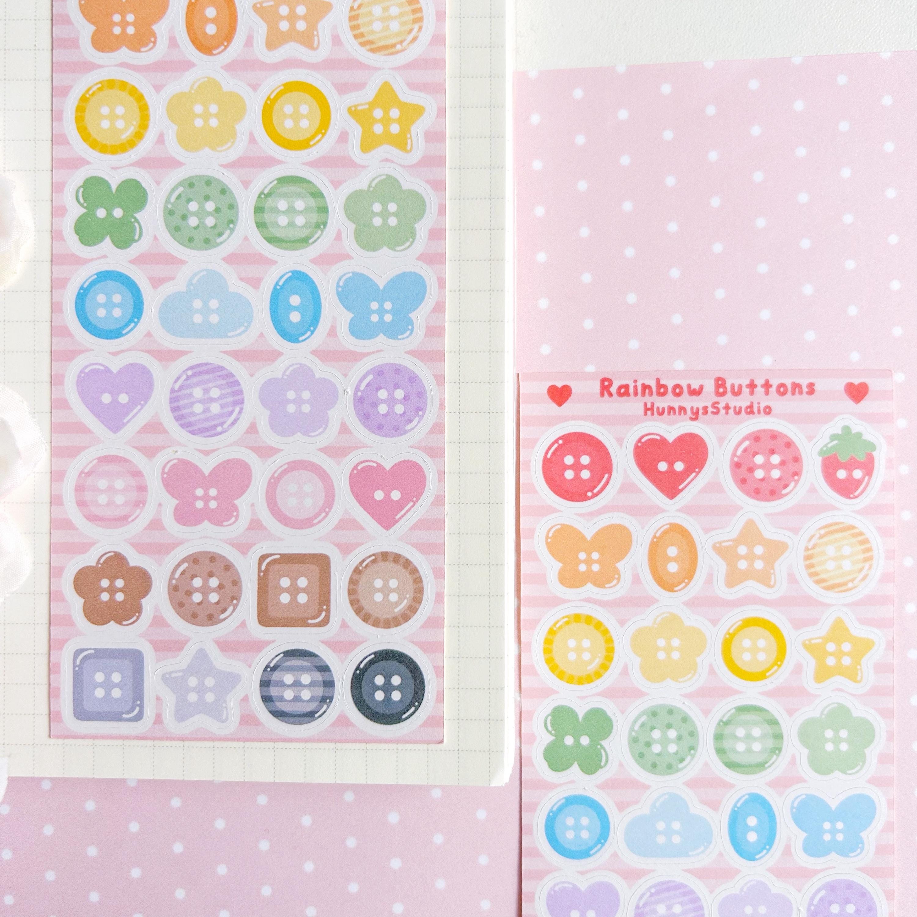 Rainbow buttons matte sticker sheet