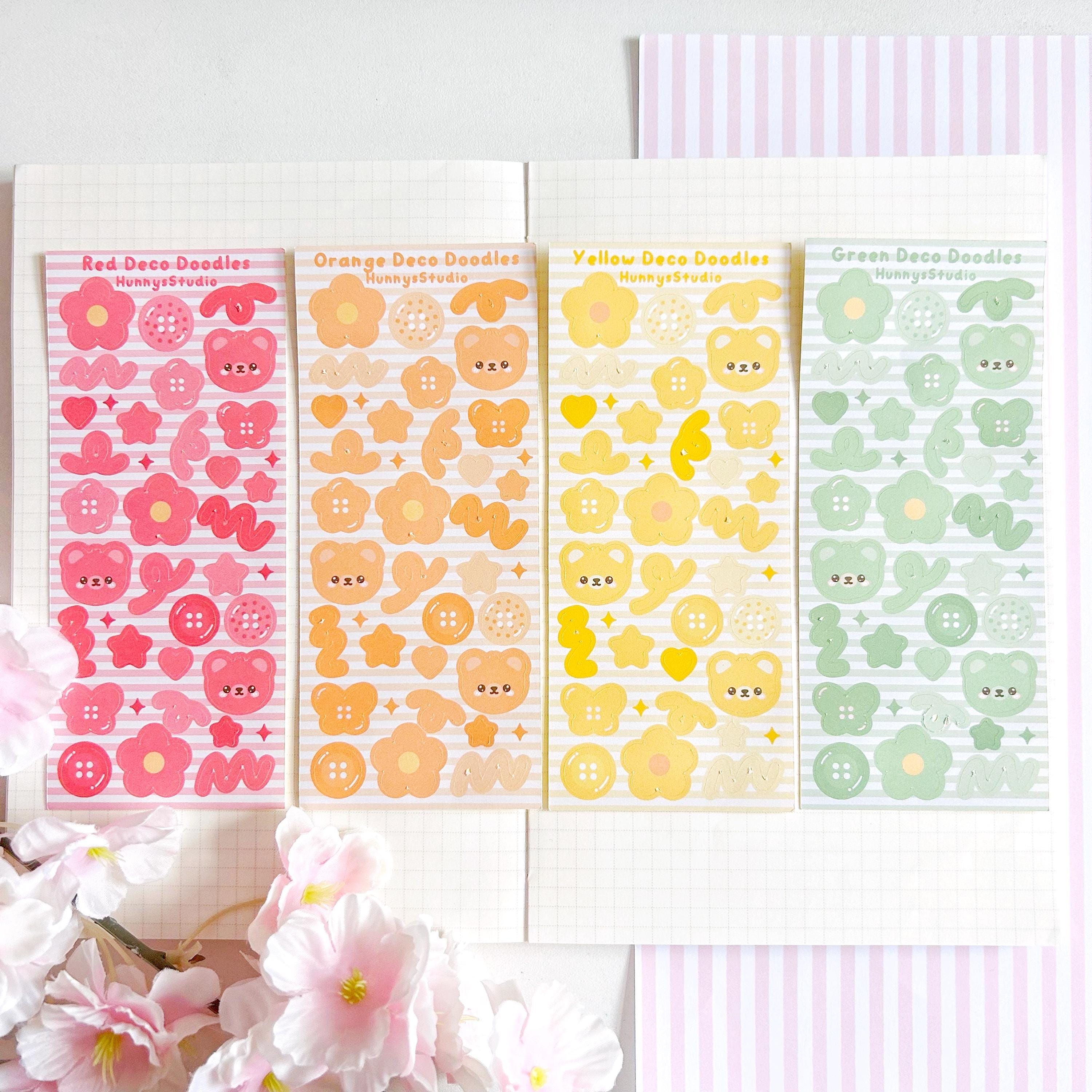 Rainbow deco doodles matte sticker sheets