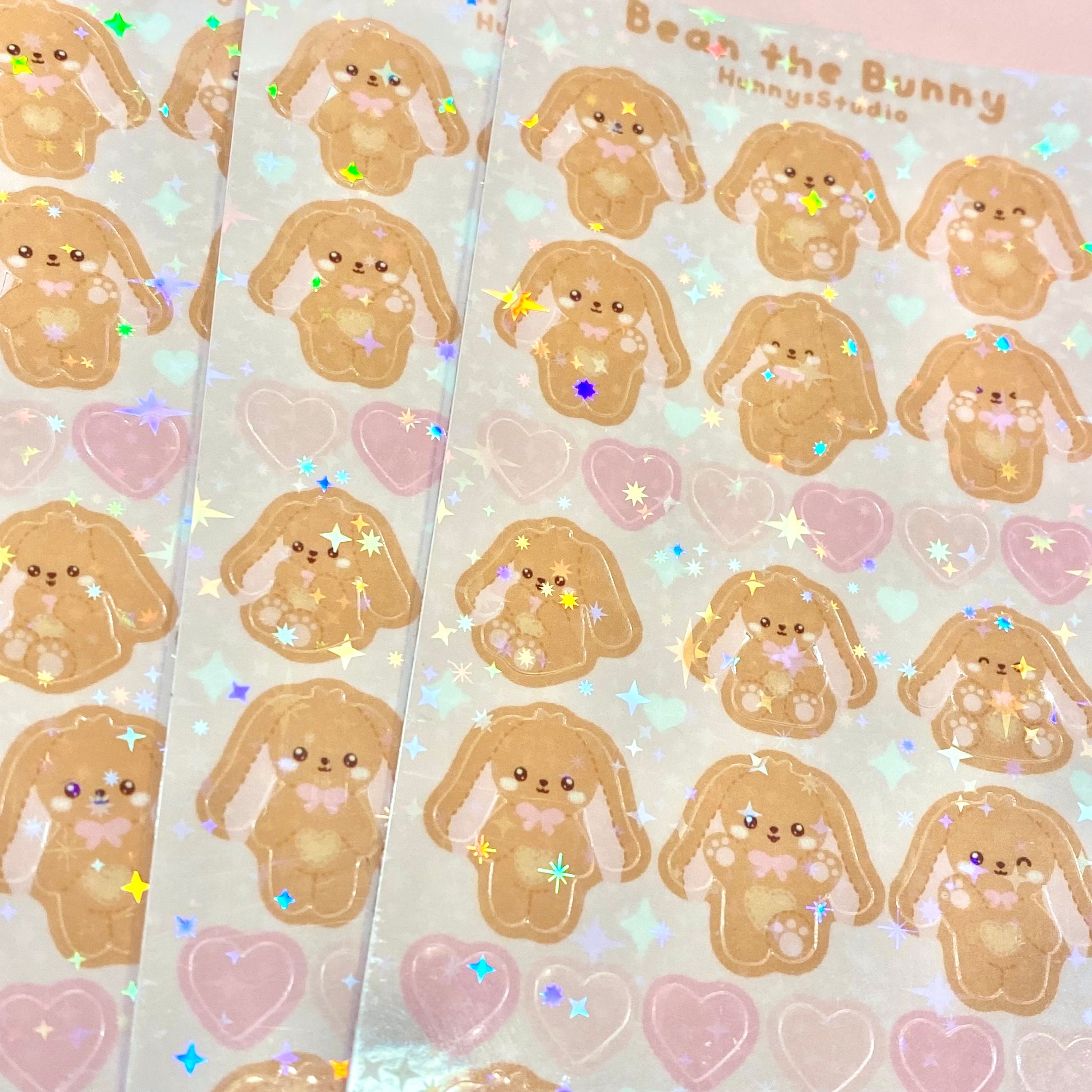 Bean the bunny holographic vinyl sticker sheet
