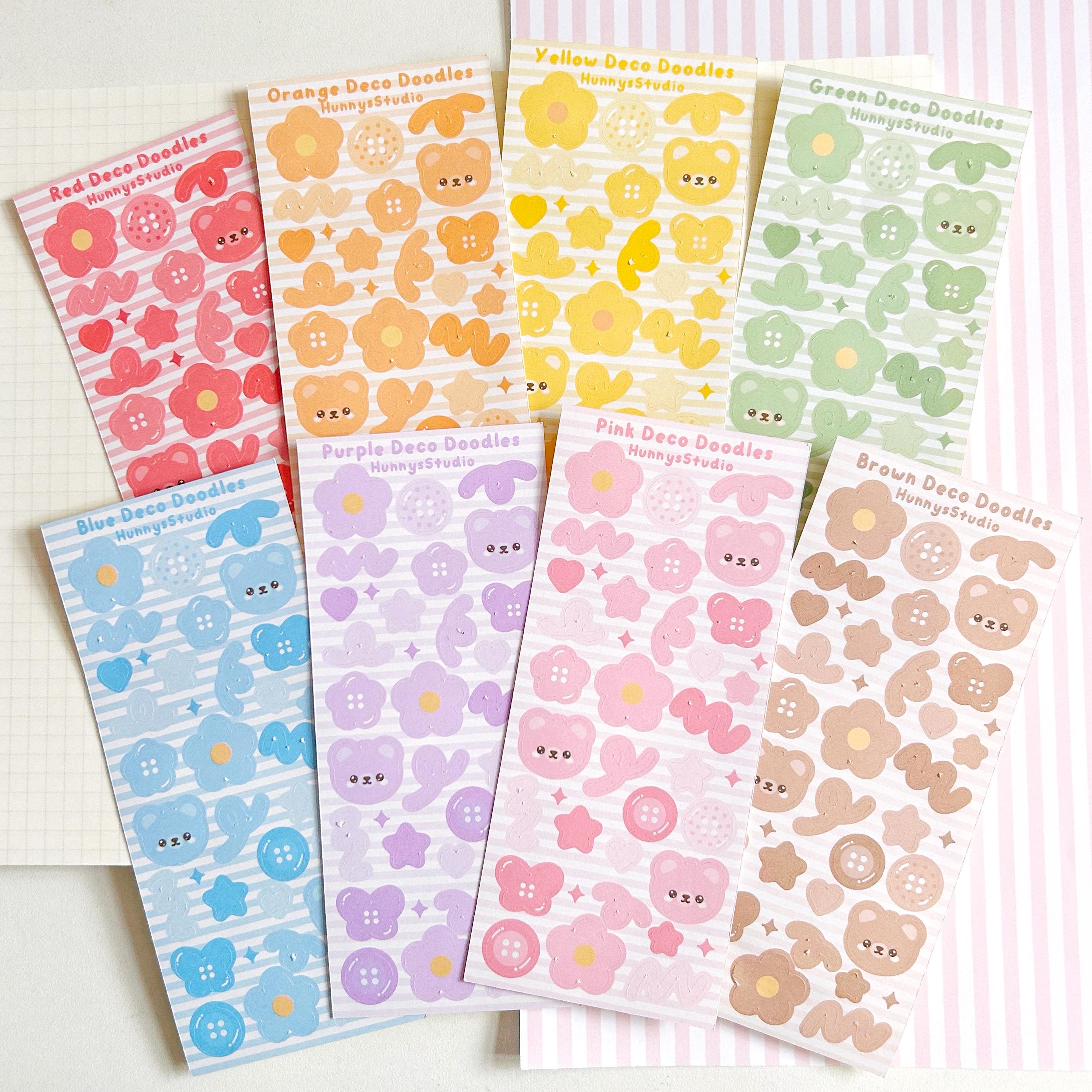 Rainbow deco doodles matte sticker sheets