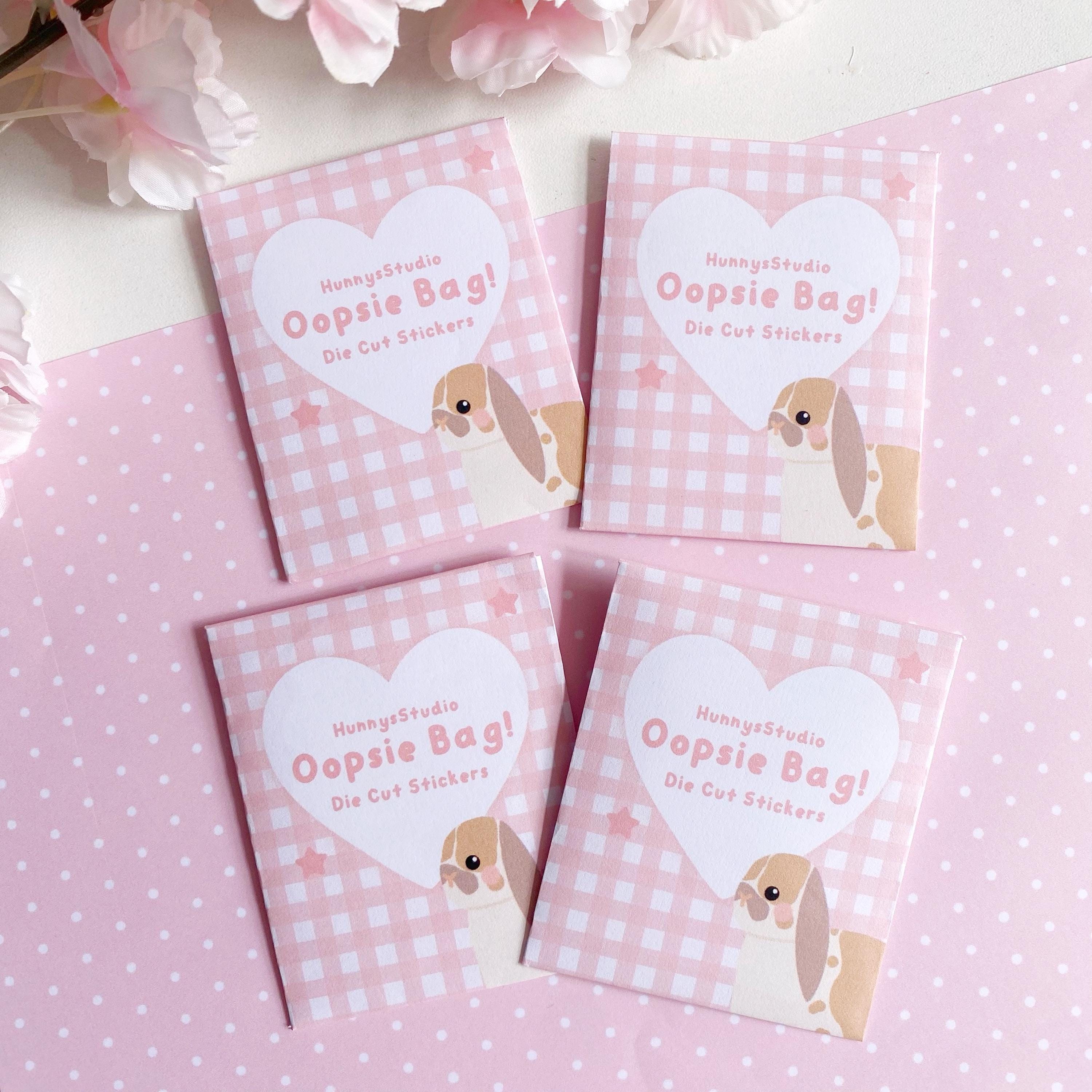 OOPSIE die cut sticker grab bag, B grade imperfect holographic vinyl die cut stickers.mental health stickers