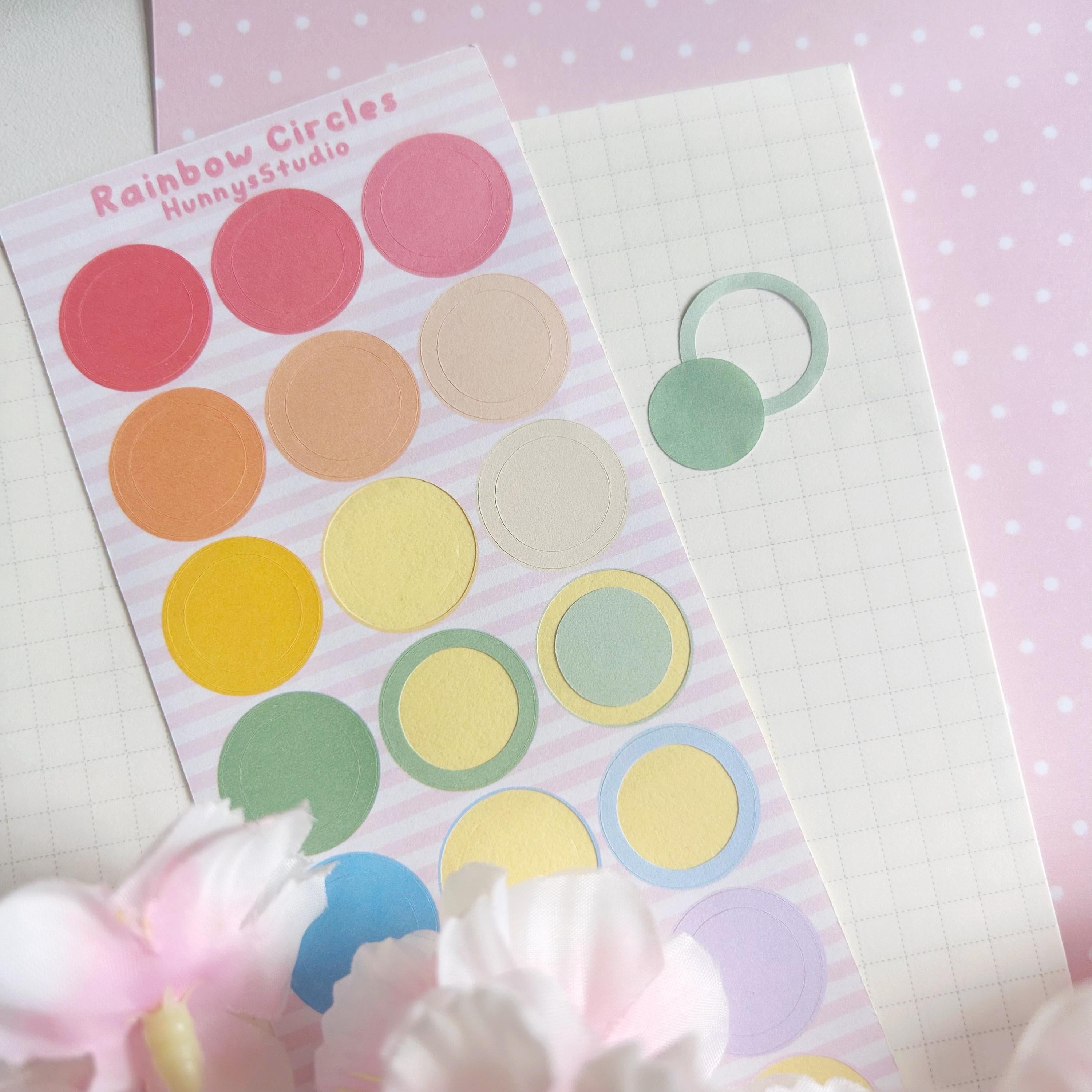 Rainbow circles sticker sheet