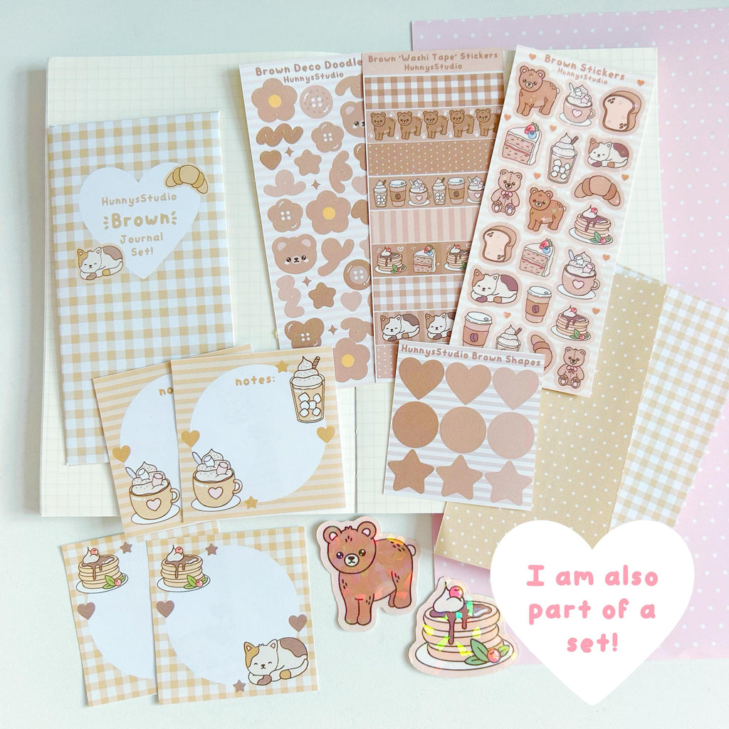 Brown stickers vinyl holographic sticker sheet