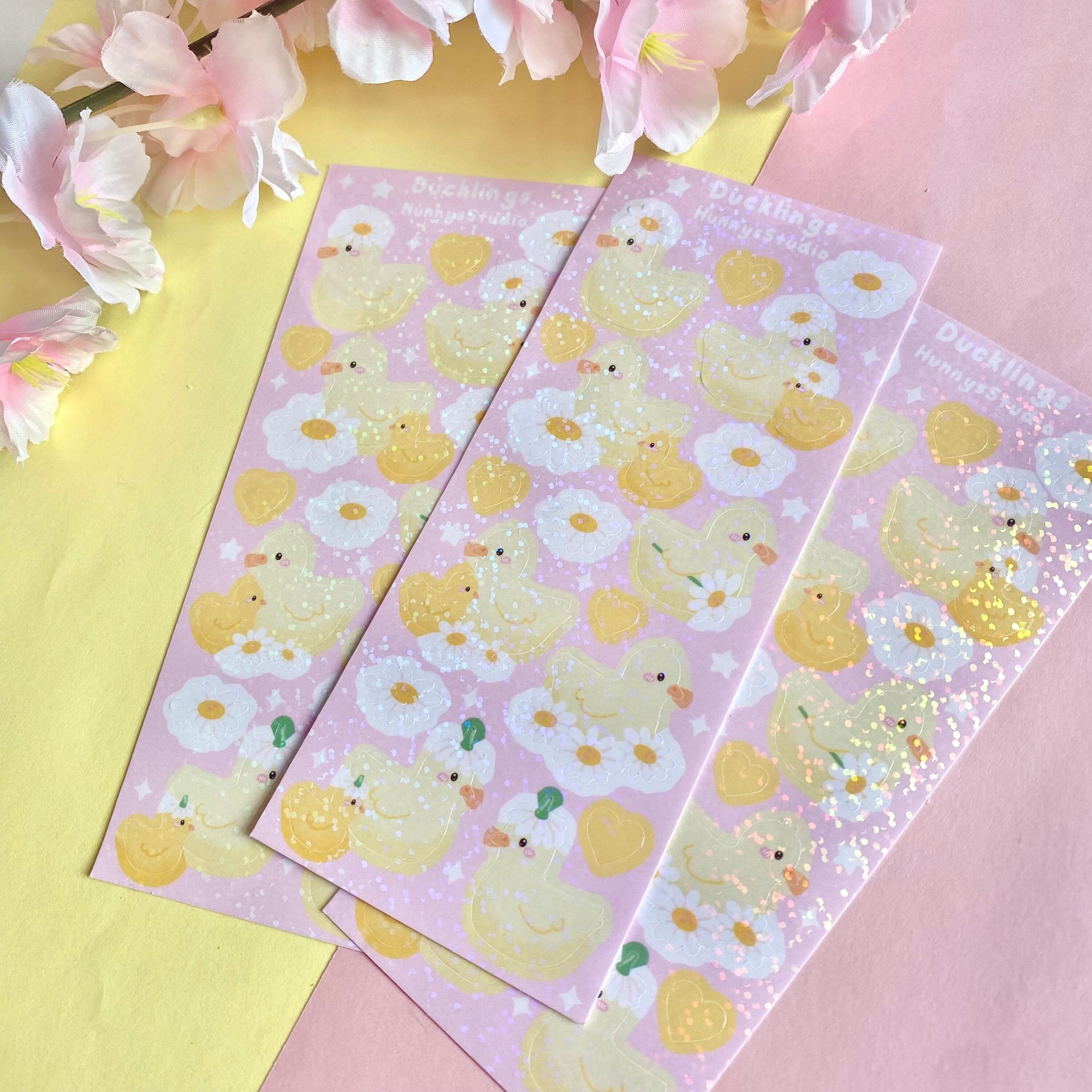 Ducklings holographic vinyl sticker sheet