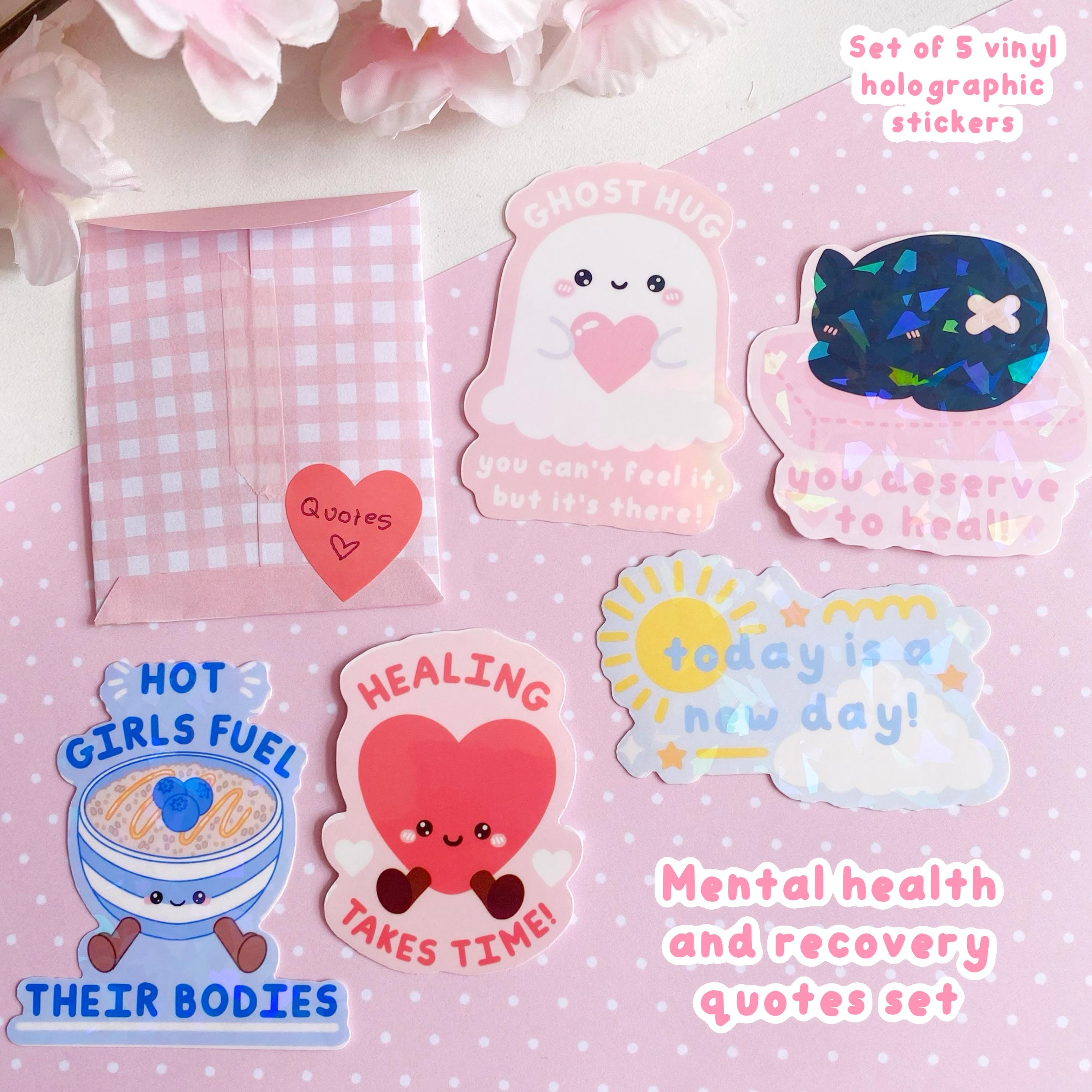 OOPSIE die cut sticker grab bag, B grade imperfect holographic vinyl die cut stickers.mental health stickers
