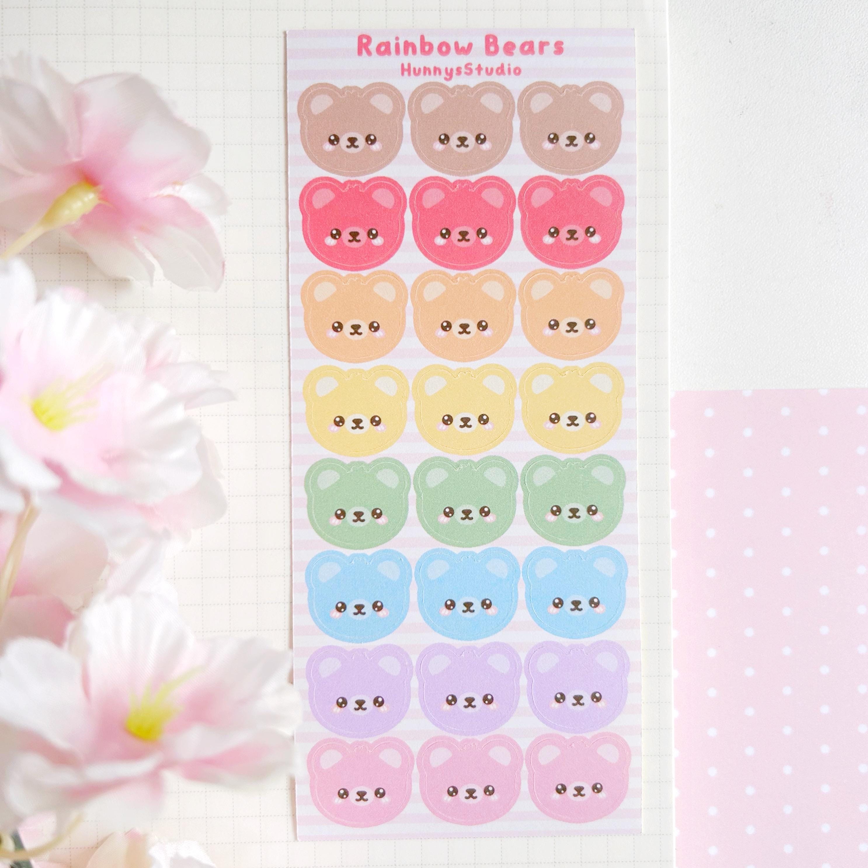 Rainbow bears matte sticker sheet