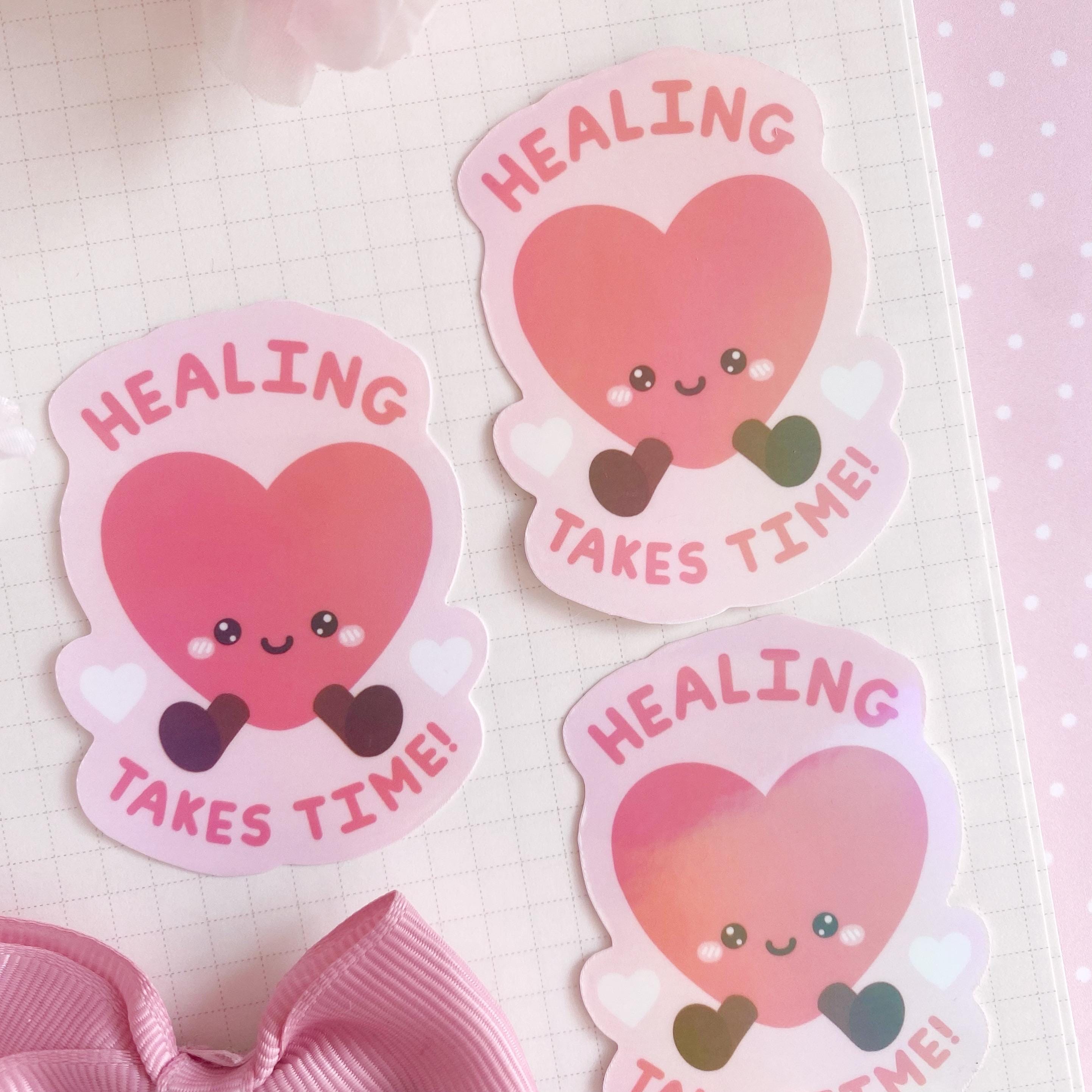Healing heart die cut vinyl holo sticker