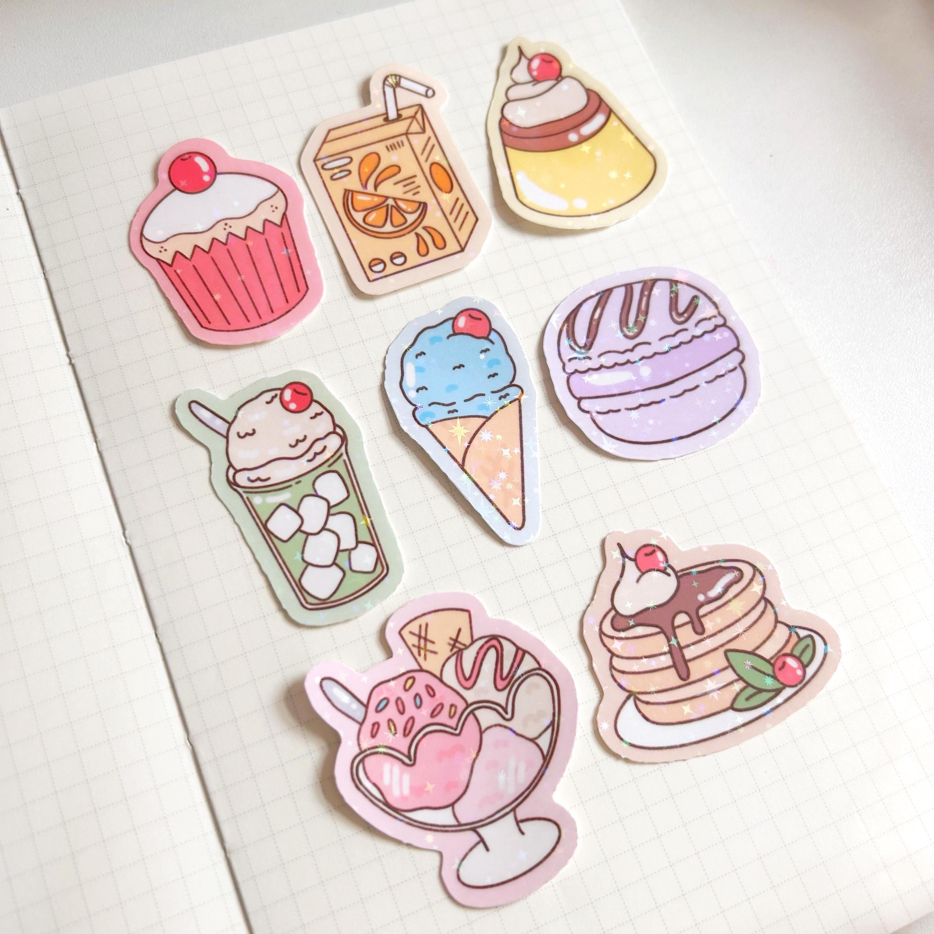 Rainbow snacks mystery holographic die cut stickers