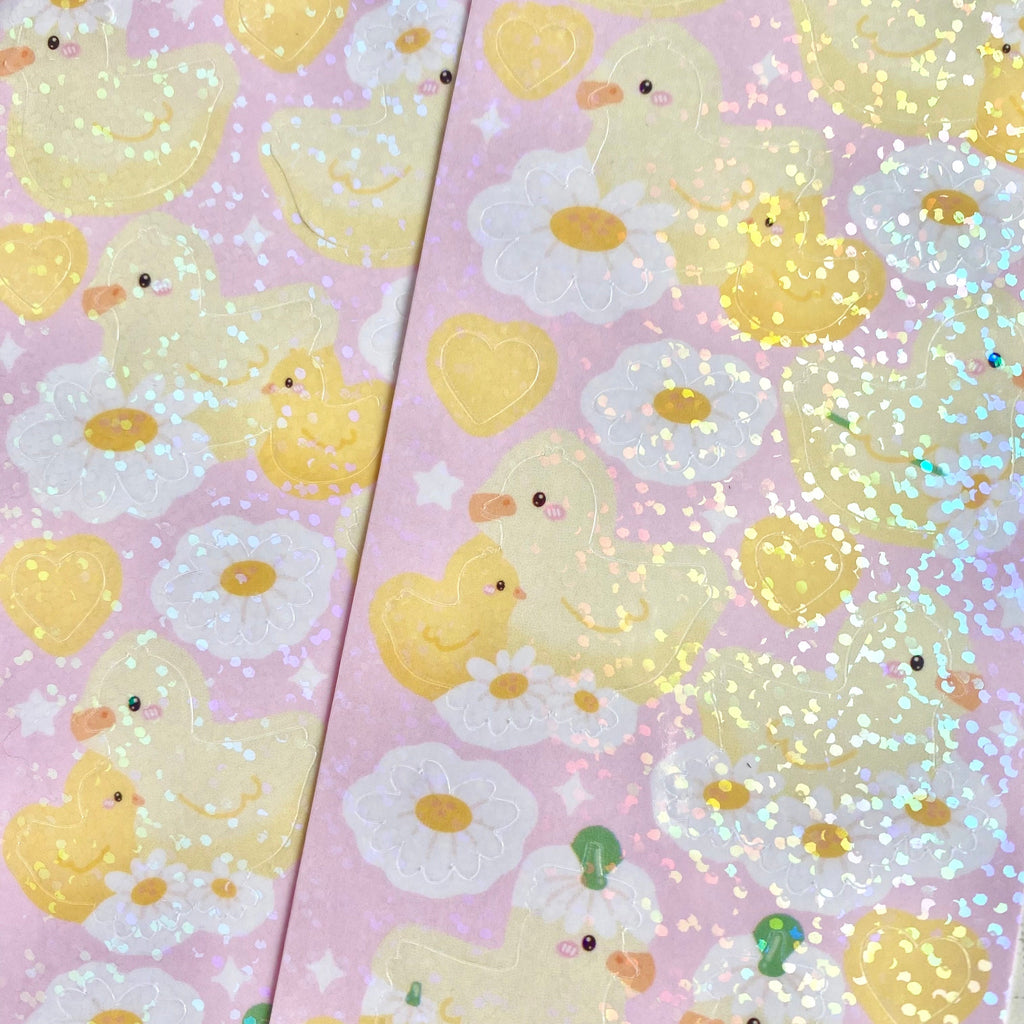 Ducklings holographic vinyl sticker sheet