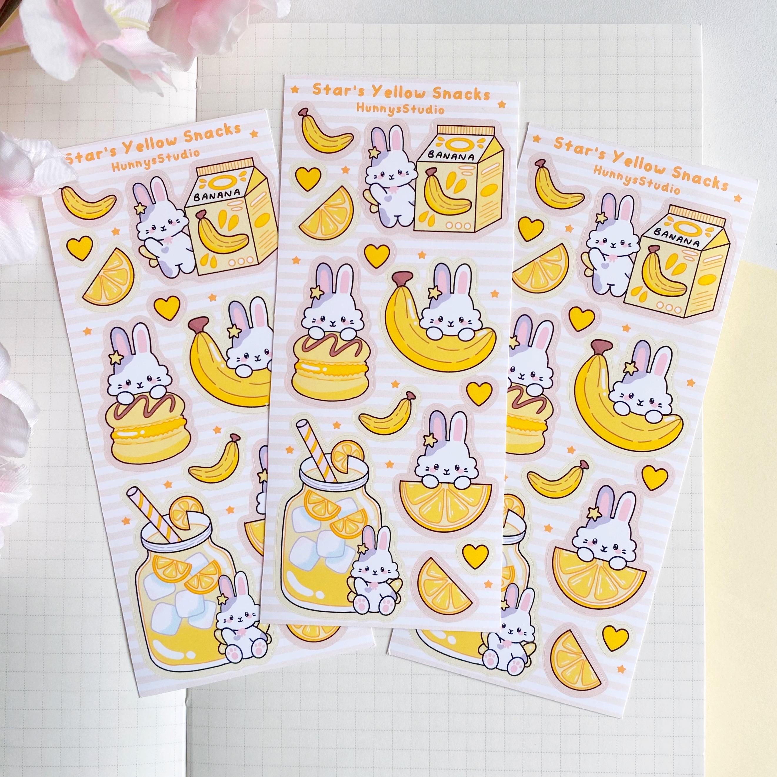 Star’s yellow snacks vinyl sticker sheet
