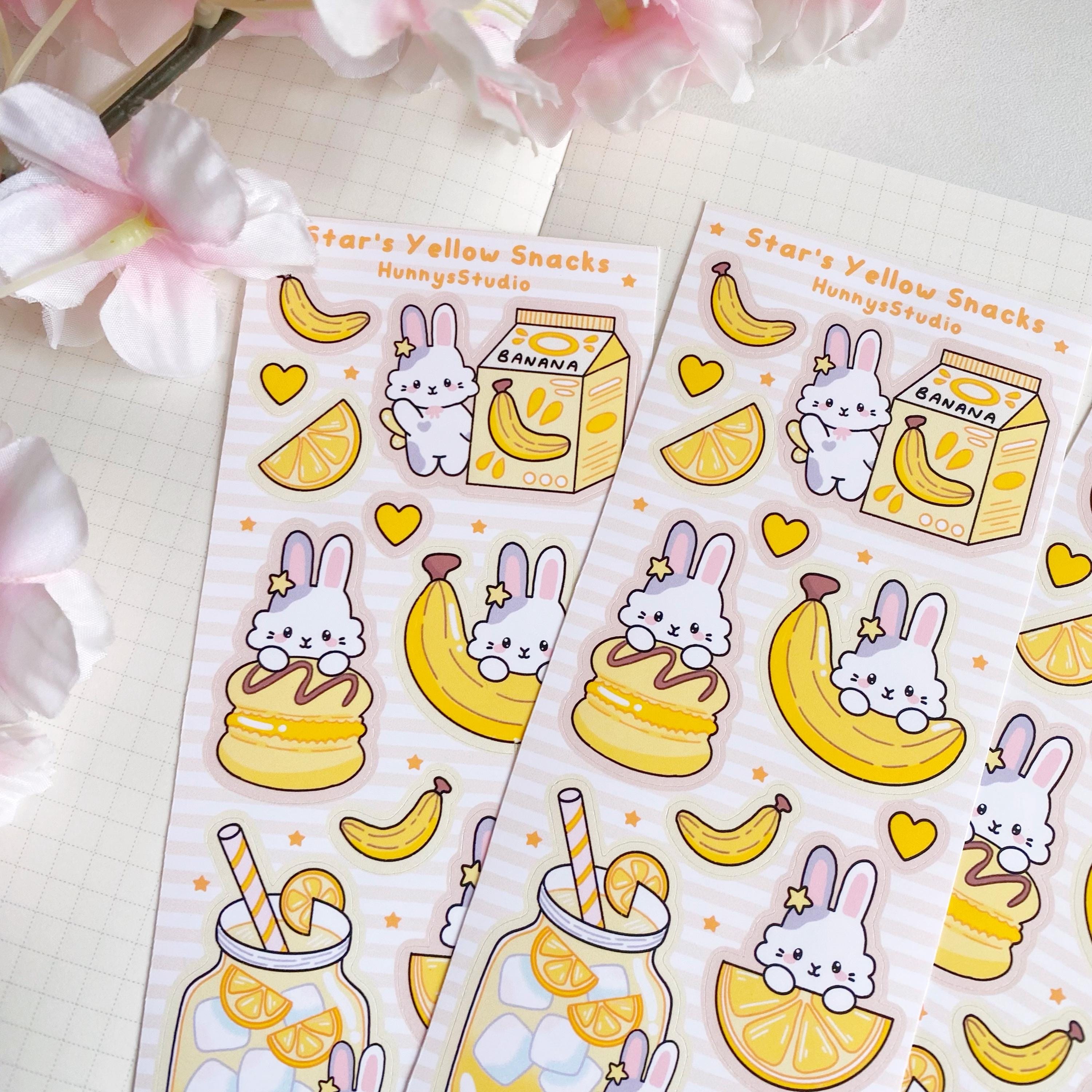 Star’s yellow snacks vinyl sticker sheet