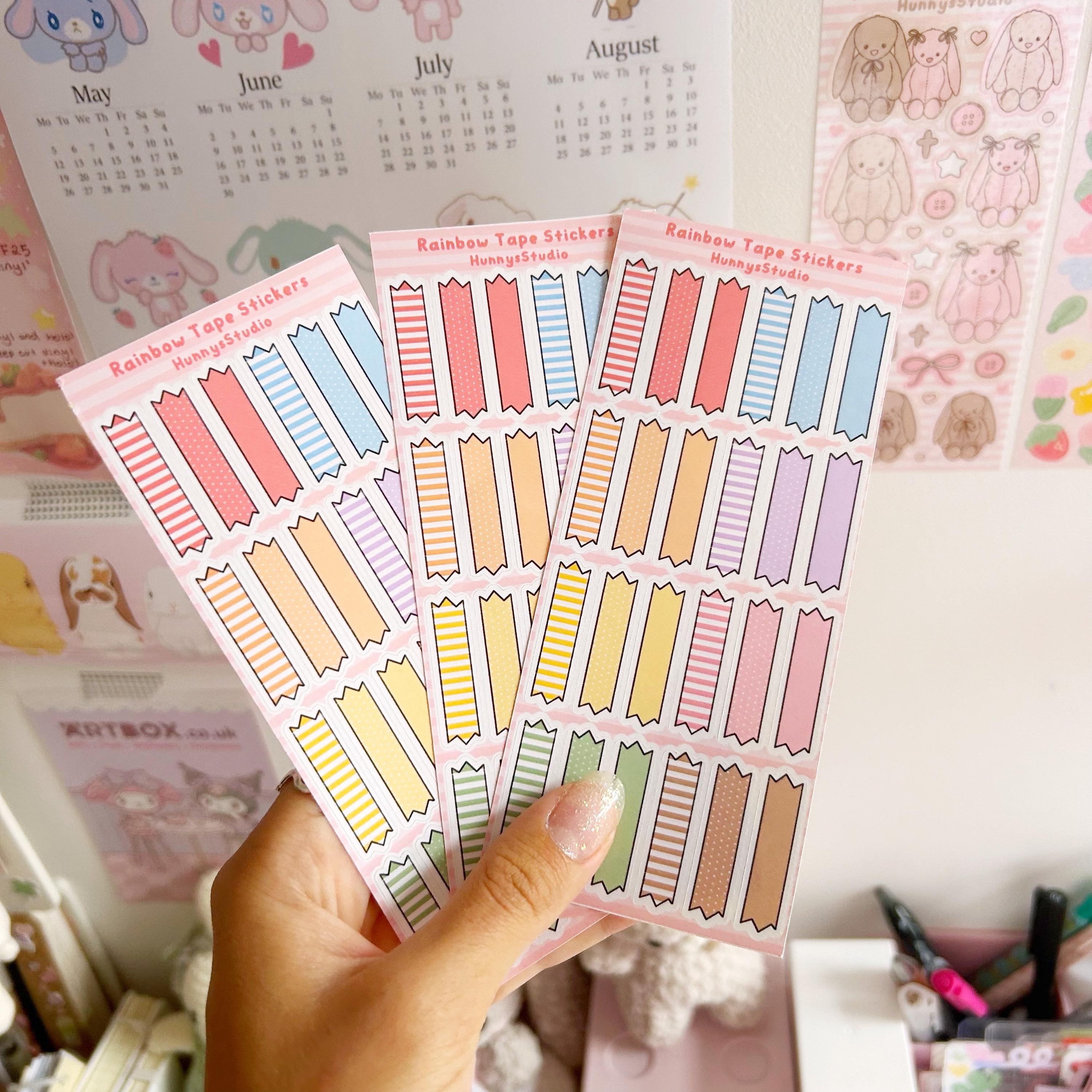 Rainbow tape stickers matte sticker sheet